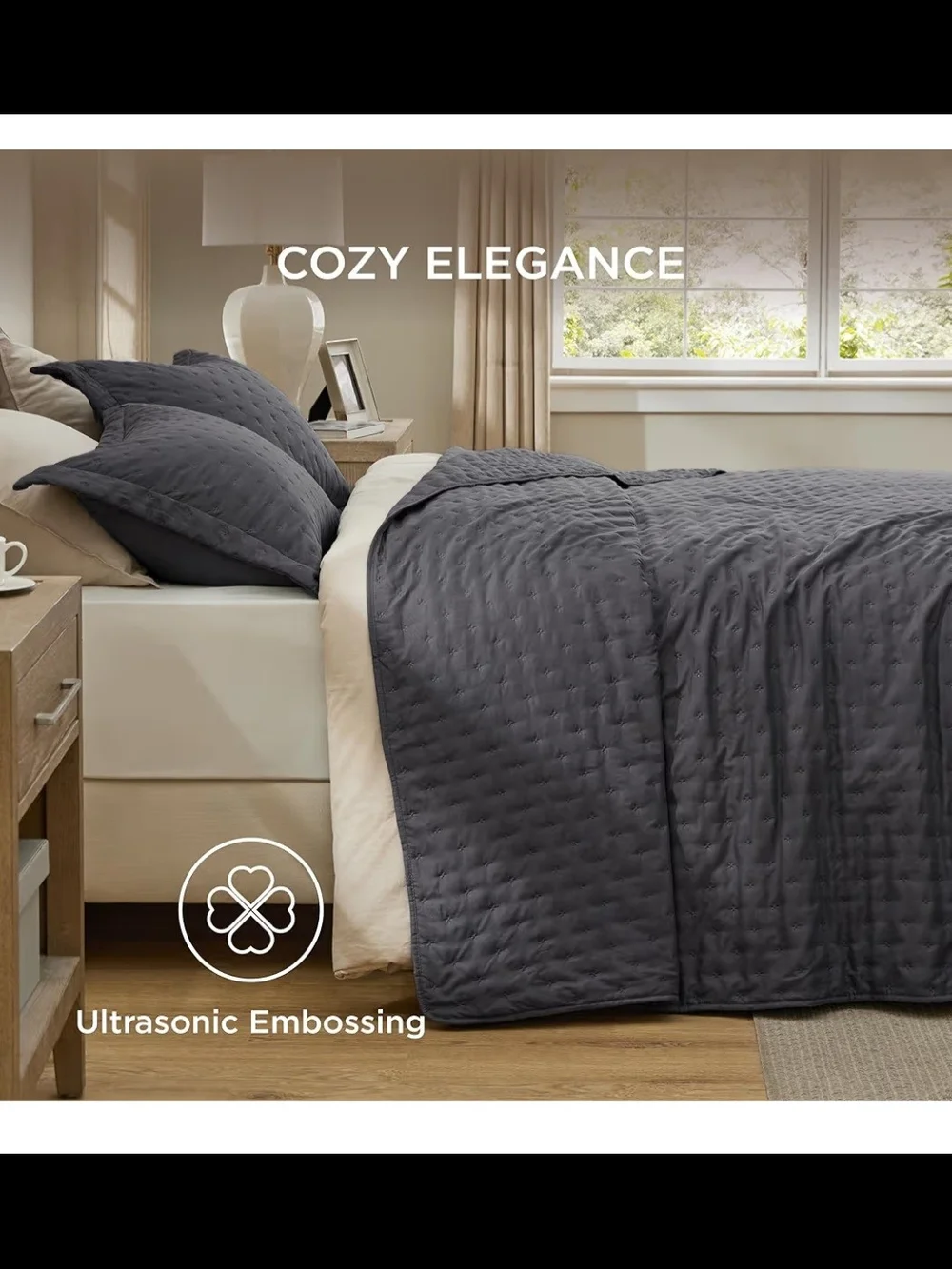 Charcoal Quilted All-Season Comforter - Soft Modern Comfort